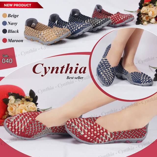Sepatu rajut cynthia flat 040