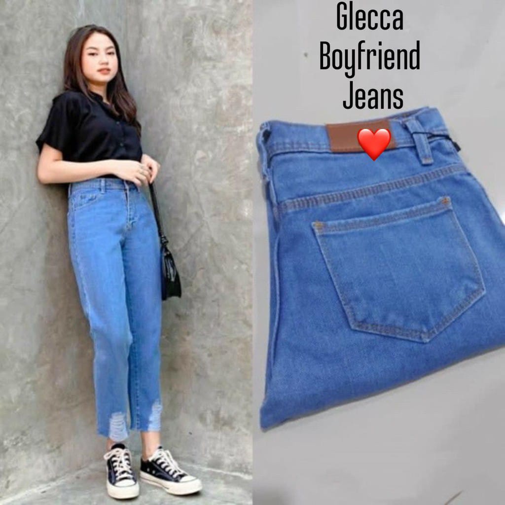 Weijia Fashion Celana Panjang Jeans Wanita Terbaru /  Celana Boyfriend Jeans Wanita Glecca / Celana 
