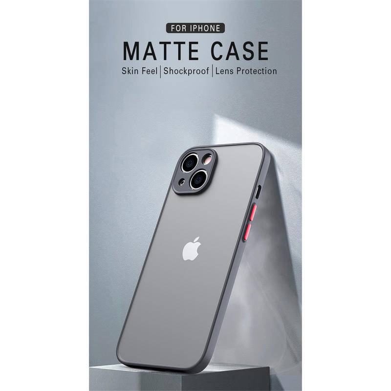 Casing Hard Case PC Matte Warna Kontras Untuk iPhone 14 13 12 11 Pro Max Plus 14