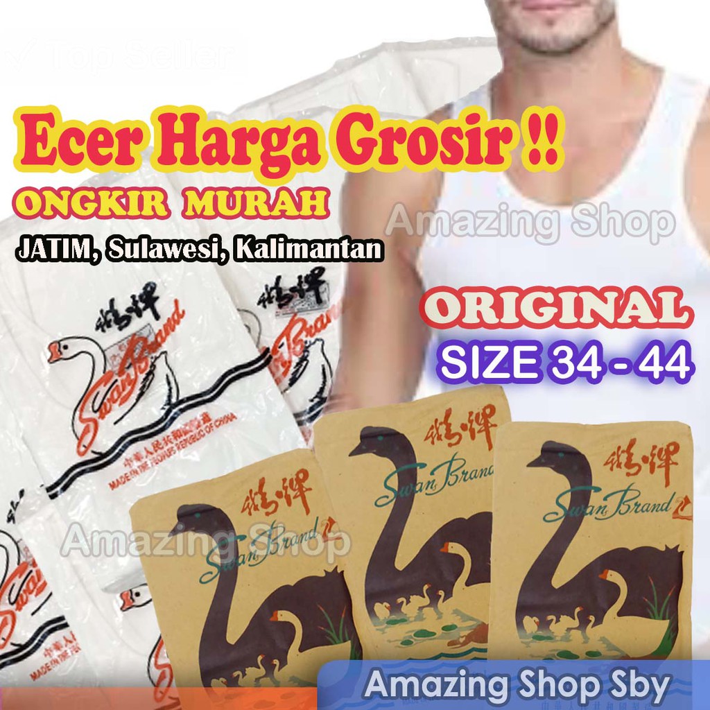 Kaos Dalam Singlet Pria Cowok Swan Brand Murah