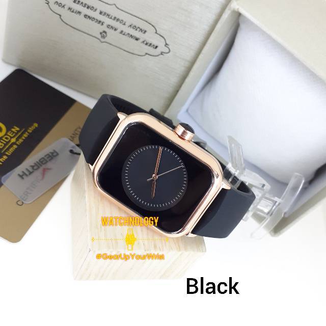 Jam Tangan Wanita Rebirth RE 096 Black Rosegold/ Brown  Rosegold