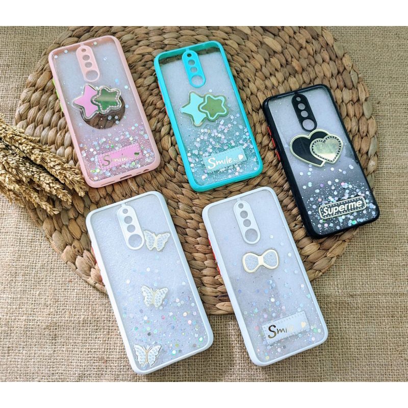 Case Glitter Oppo A52 A92 Casing Karakter Mirror