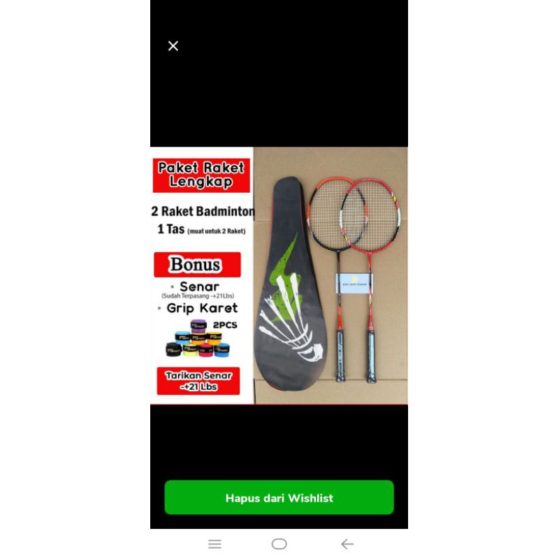 

Raketbadminton2pcs&tanbonusgrip