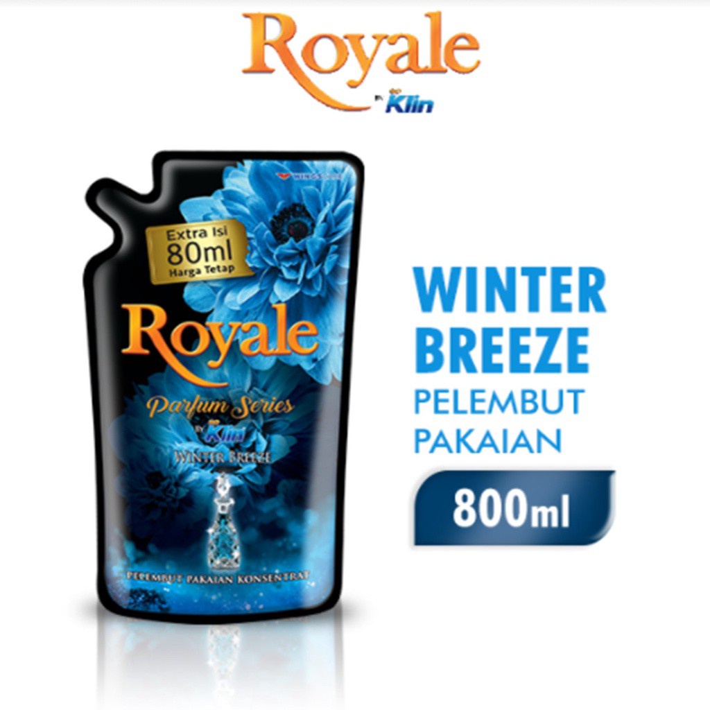 ROYALE Parfum Series by Soklin SOFTENER Pelembut dan Pewangi Pakaian Blue Winter Breeze 800ML