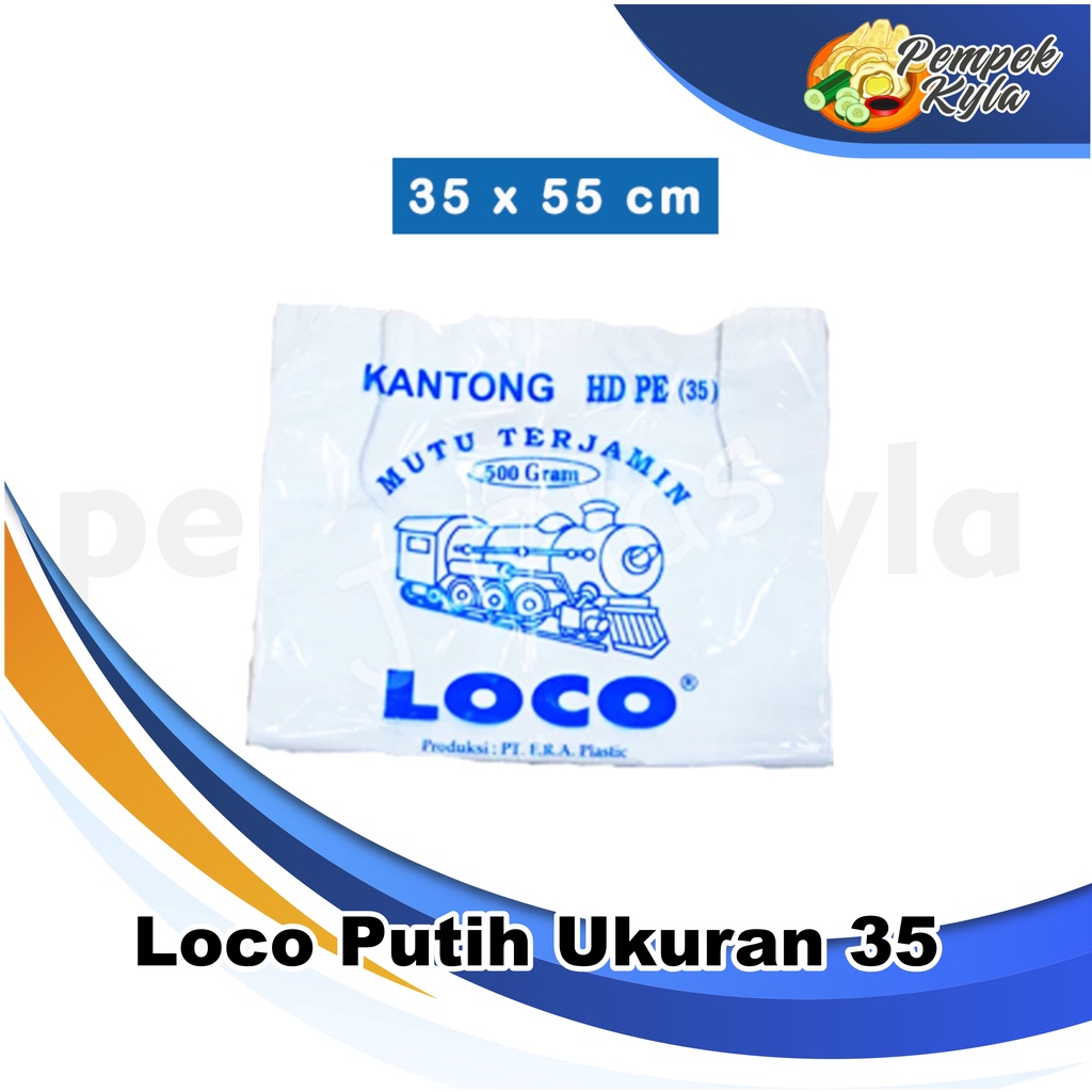 Kantong Plastik Kresek Loco Tebal Putih 500 gram ukuran 35