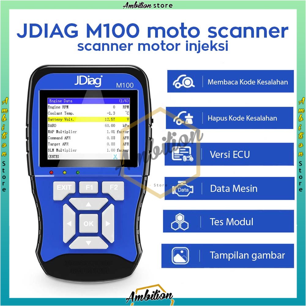 JDiag M100 Motor Diagnostic Scanner  OBD2 Motor Scaner Motor Injeksi