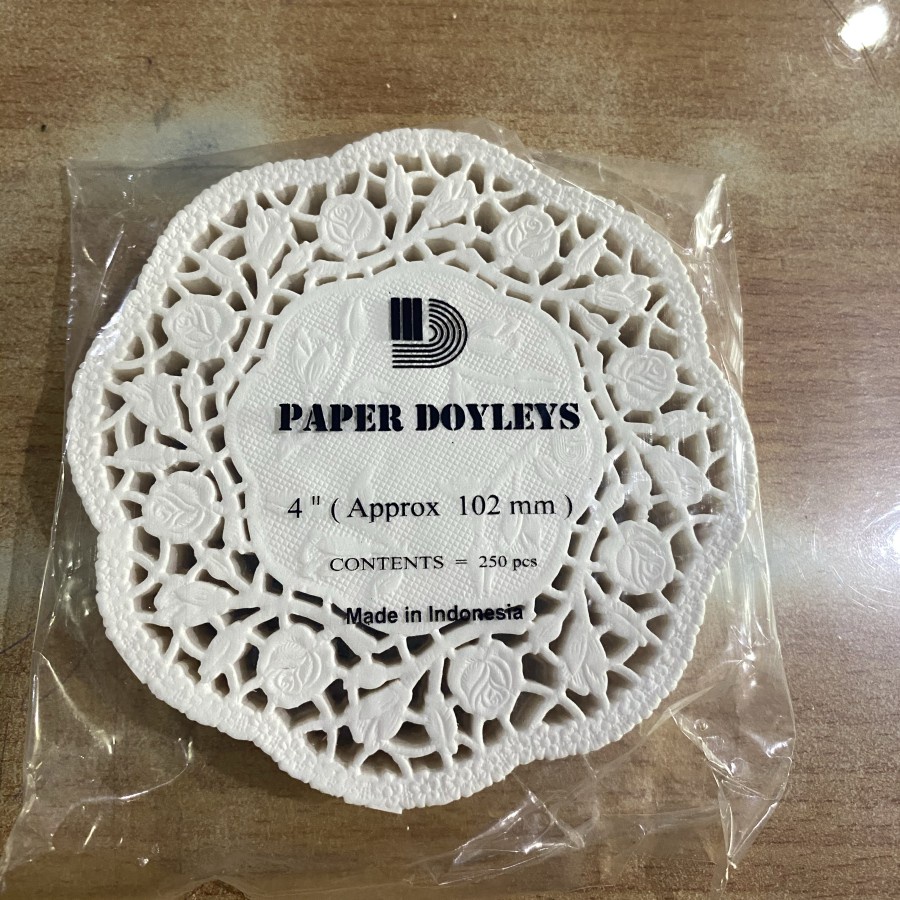 

Doyley Paper round 4 inch white doiley / kertas renda