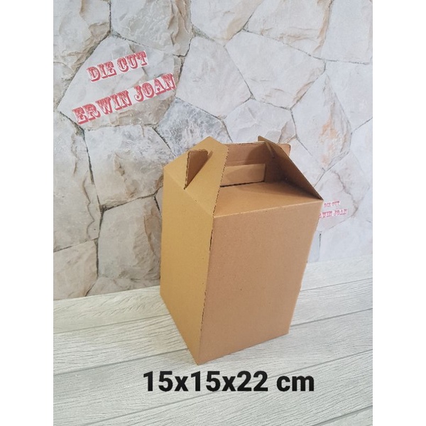 

Kardus Box uk. 15x15x22 cm Kotak Karton Die Cut Tenteng DT