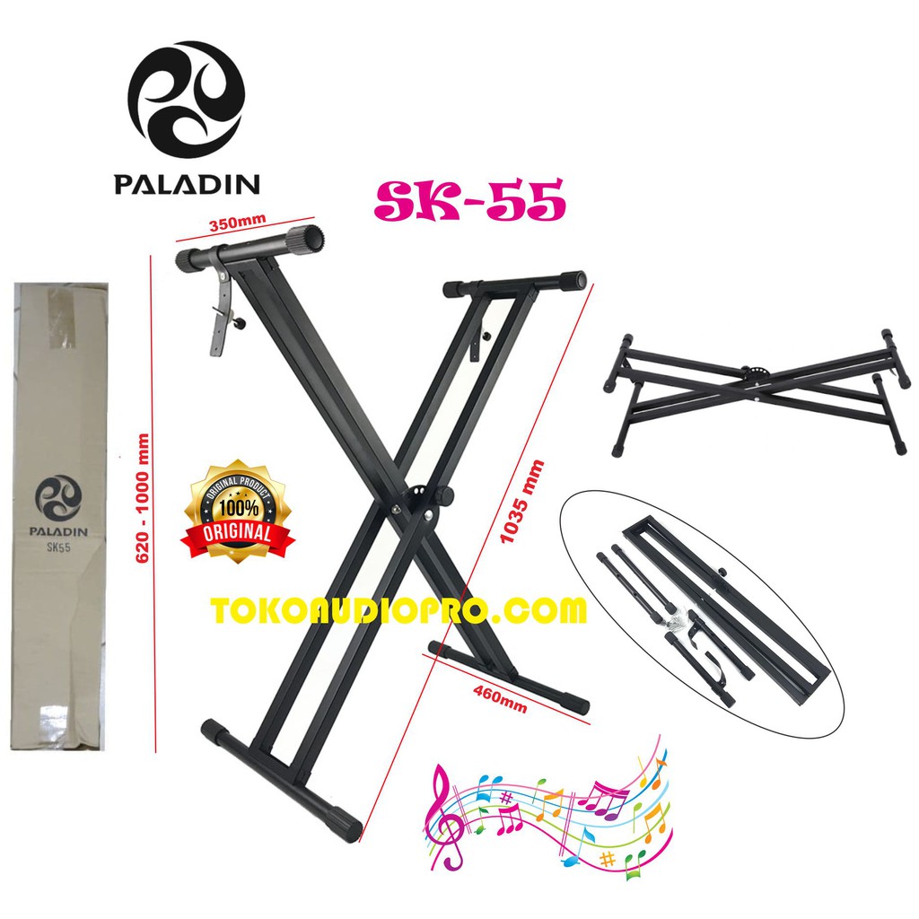 Paladin Sk55 Stand Keyboard Double Silang Stand Keyboard Import Paladin Sk-55