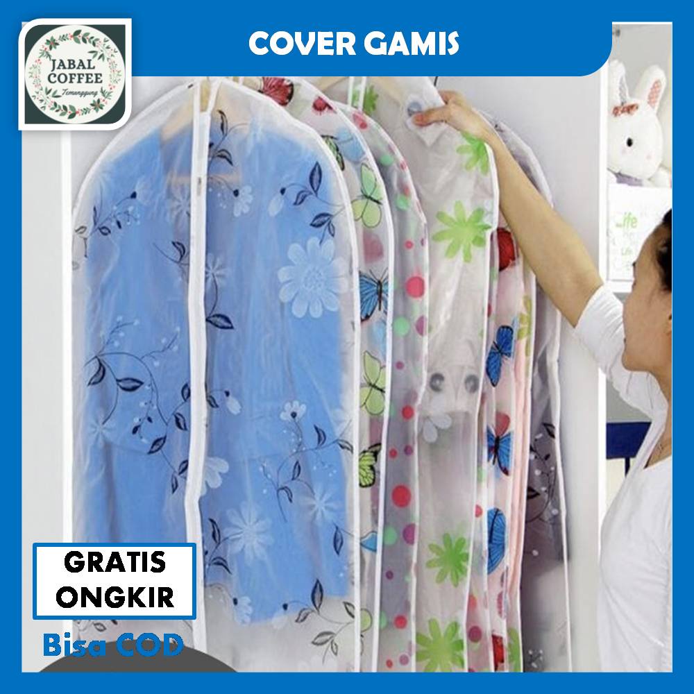 Cover Baju Gamis Gantung / Cover Baju Resleting Pelindung Pakaian / Sarung Dress / Plastik Baju J58