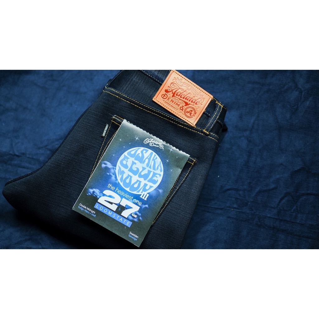Adelaide Denim 27.3oz Osaka Blue Moon III Indigo x Indigo Sweden Selvedge
