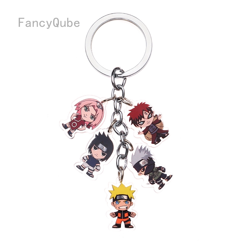 Gantungan Kunci Desain Anime Naruto Sakura Kakashi Itachi Bahan Metal Akrilik untuk Mobil/Tas