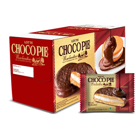 

LOTTE CHOCOPIE MARSHMALLOW 1 PACK ISI 12 PCS X 28 GRAM