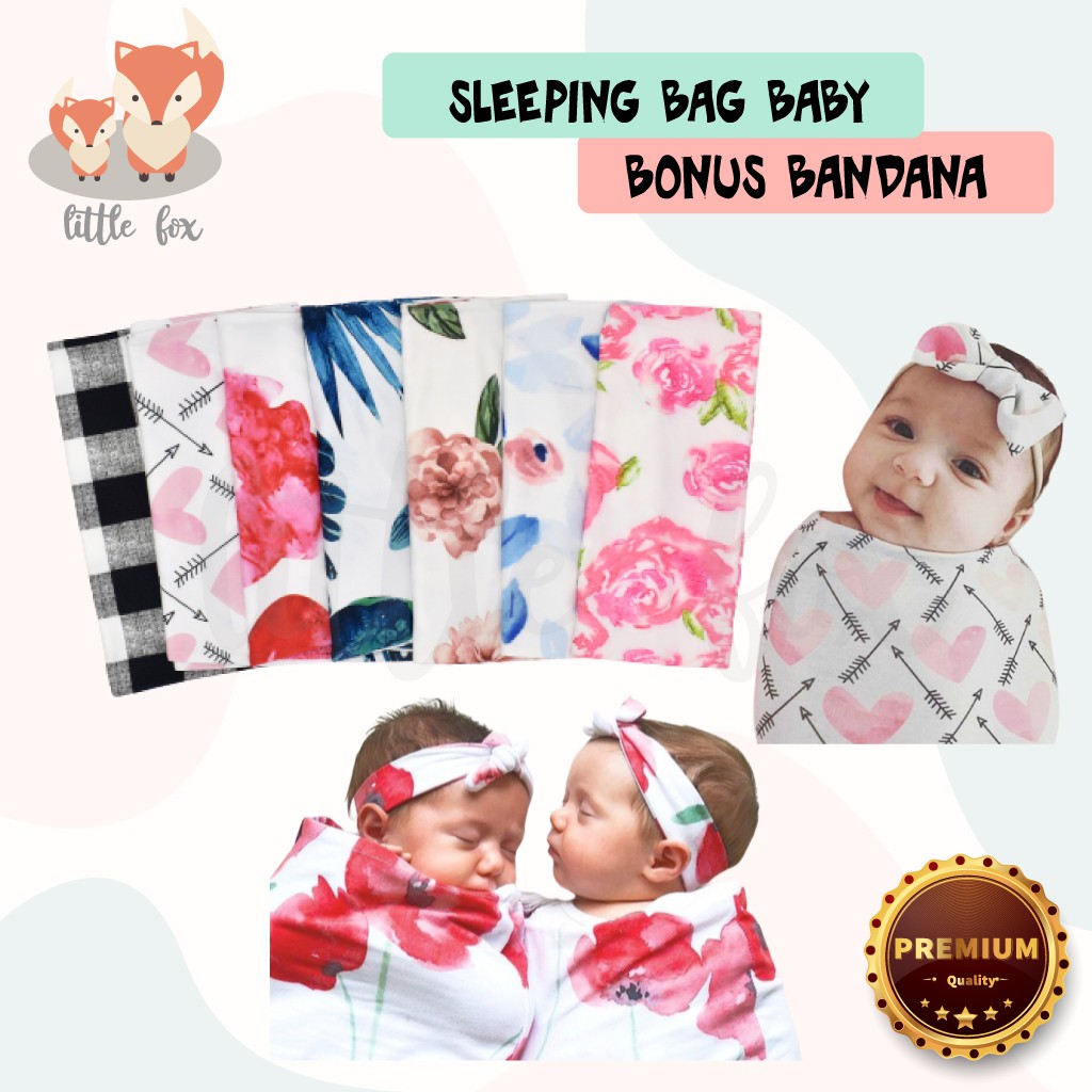 [ IMPORT] Set Selimut Bedong Instan Instant &amp; Pita Baby / Bandana / Blanket Sleeping Bag Kantong Tidur Bayi / Newborn