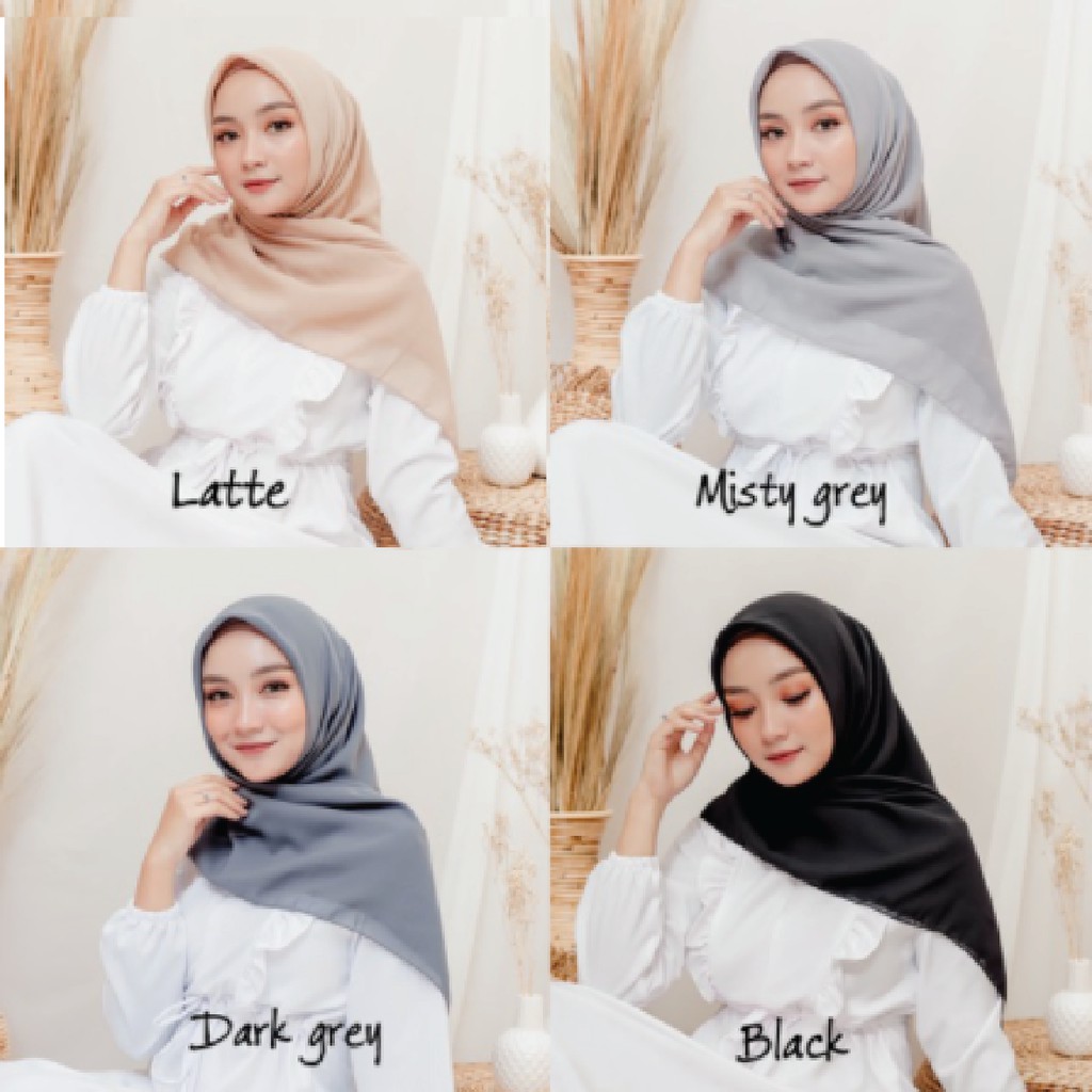 HIJAB SEGIEMPAT - Hijab Kerudung Square - Daily Hijab Lembut Adem Warna Pastel