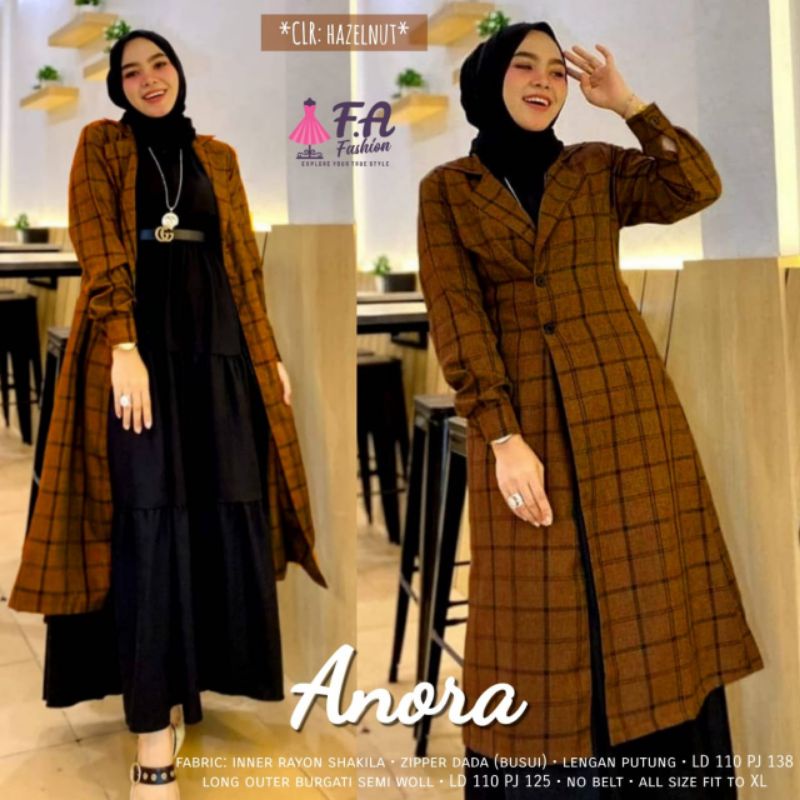 anora dress outher jumbo pakaian baju gamis maxy dres maxi 1 one set setelan blazer ld 110 big over 