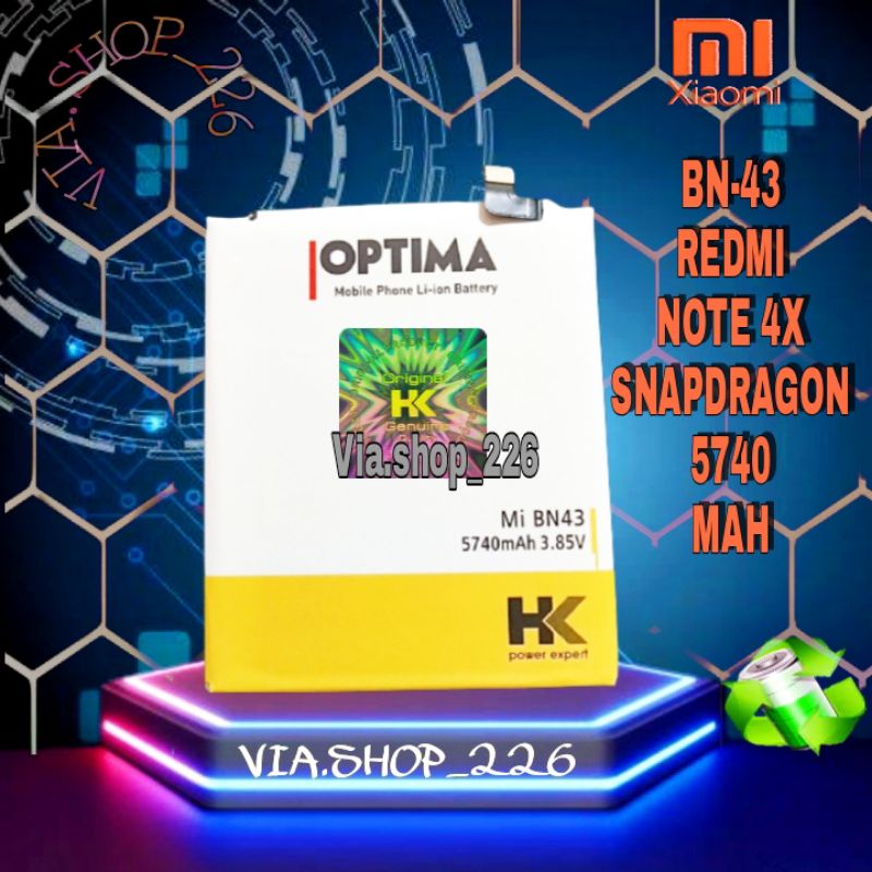BN 43 BN43 BATRE  XIAOMI NOTE 4X SNAPDRAGON DOUBLE POWER HOLOGRAM HK ORIGINAL NOTE4X BATTERY BATRY X
