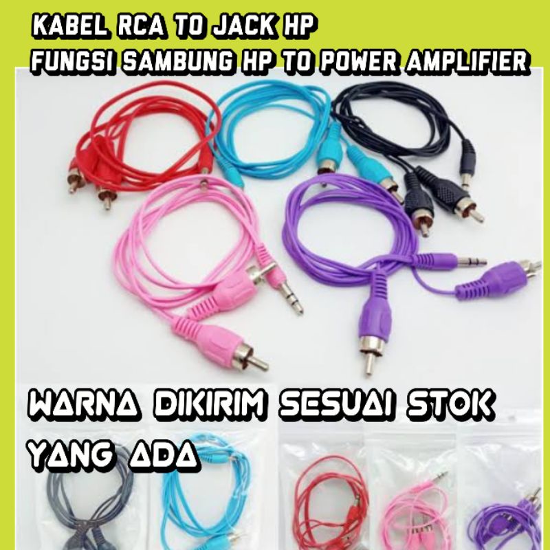 KABEL RCA JACK 3,5 MM ke amplifier atau speaker