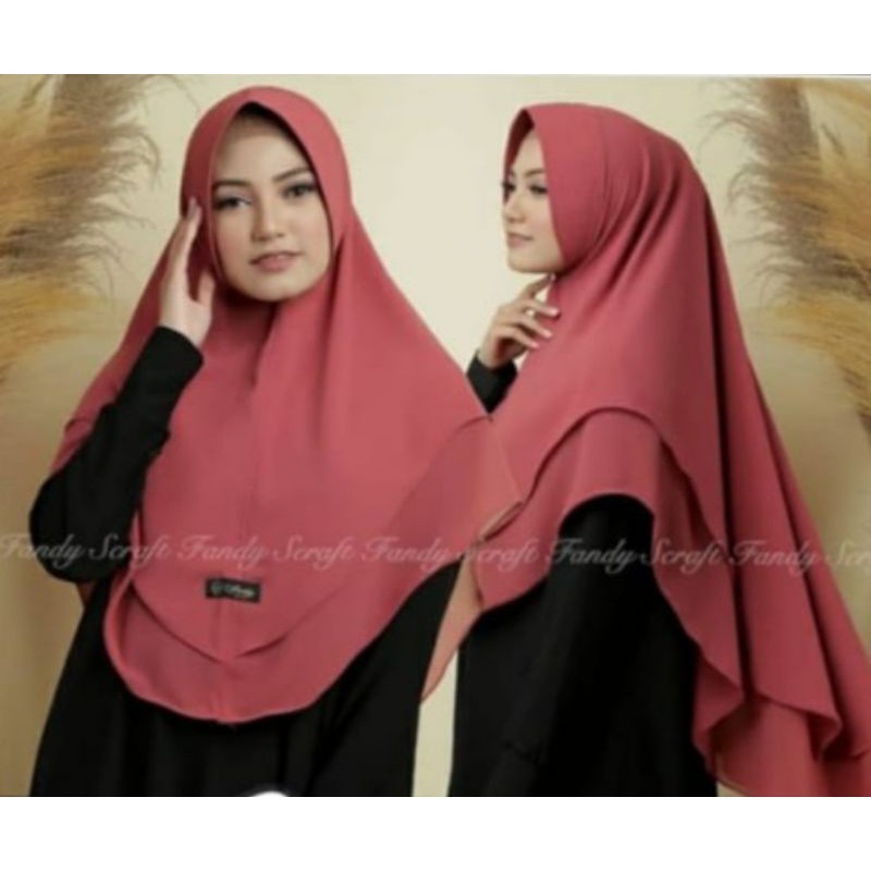 KHIMAR CERUTY 2LAYER HIJAB PREMIUM