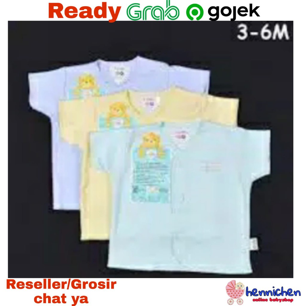 3 Pcs libby Baju Lengan Pendek Bayi/Baby Warna (3-6M)