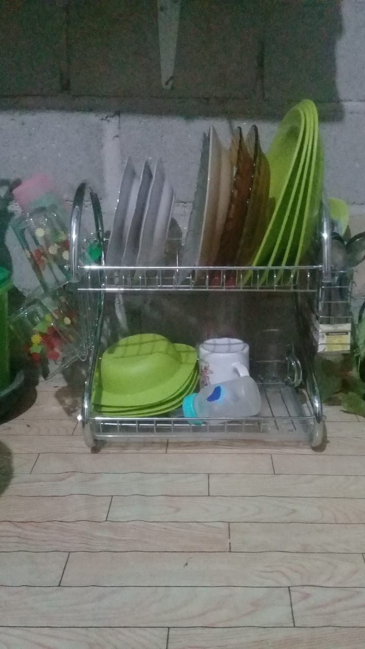 Df Rak Piring Stainless 2 Susun Murah - Rak Peralatan Dapur 2 Tingkat - 2 Tier Dish Drainer