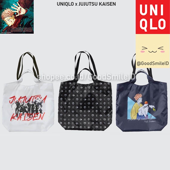SALE UNIQLO x JUJUTSU KAISEN TAS SAKU ANIME MANGA JJK POCKETABLE TOTE BAG