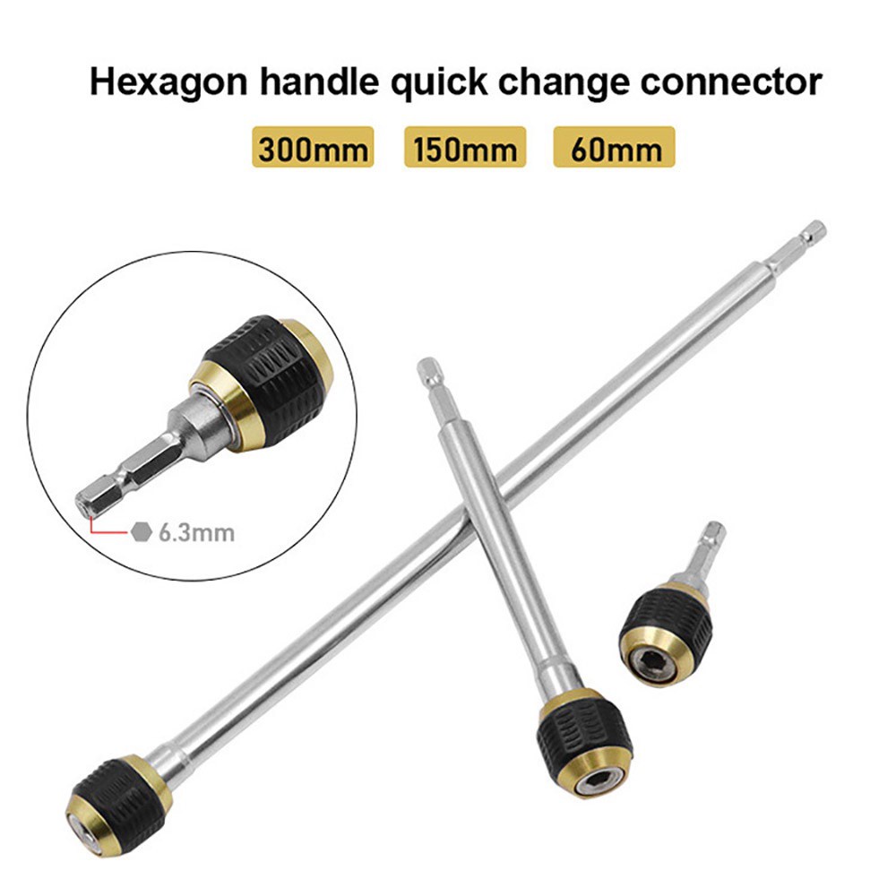 Lanfy 1pc Adaptor Bor Chuck Heksagonal 60mm Quick Change Ukuran 1 / 4 &quot;Bits Nut Driver