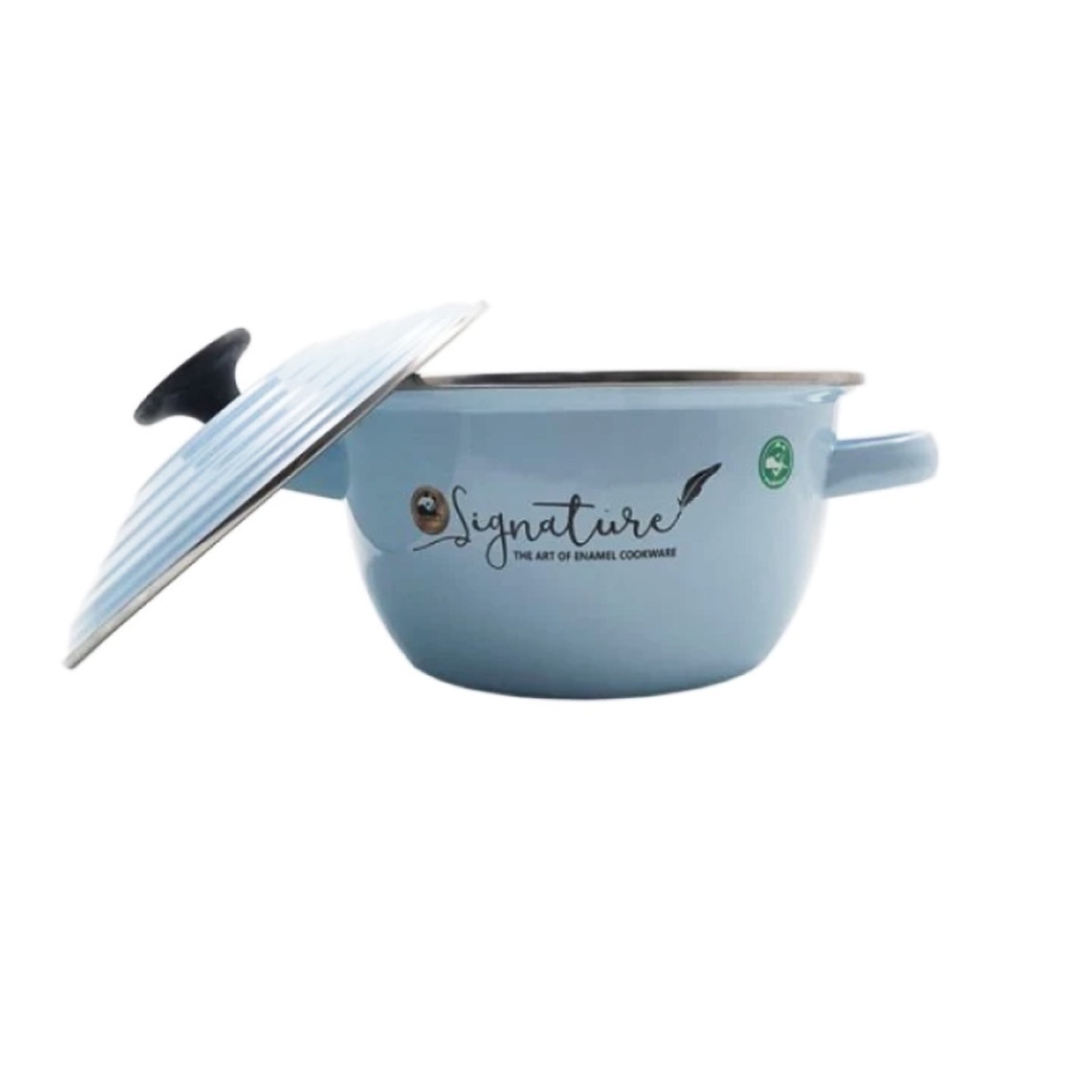 DM - Panci Enamel Maspion 24 cm Signature Pan - Blue / Biru