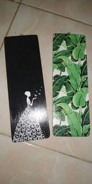 Dekorasi Dinding Scandinavian/poster Kayu / Ukuran 10x30cm / Black Butterfly