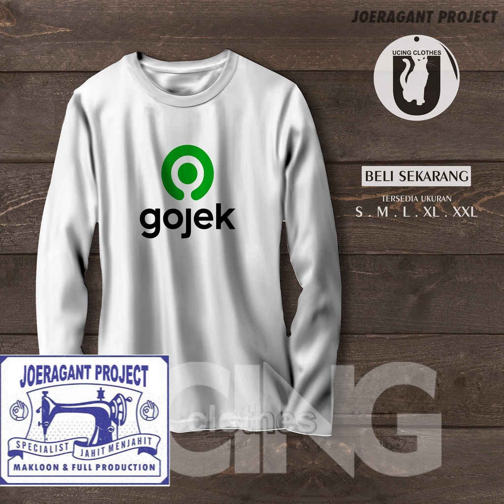 Kaos Baju Gojek Logo V2 Lengan Panjang Kaos Perusahaan -JP