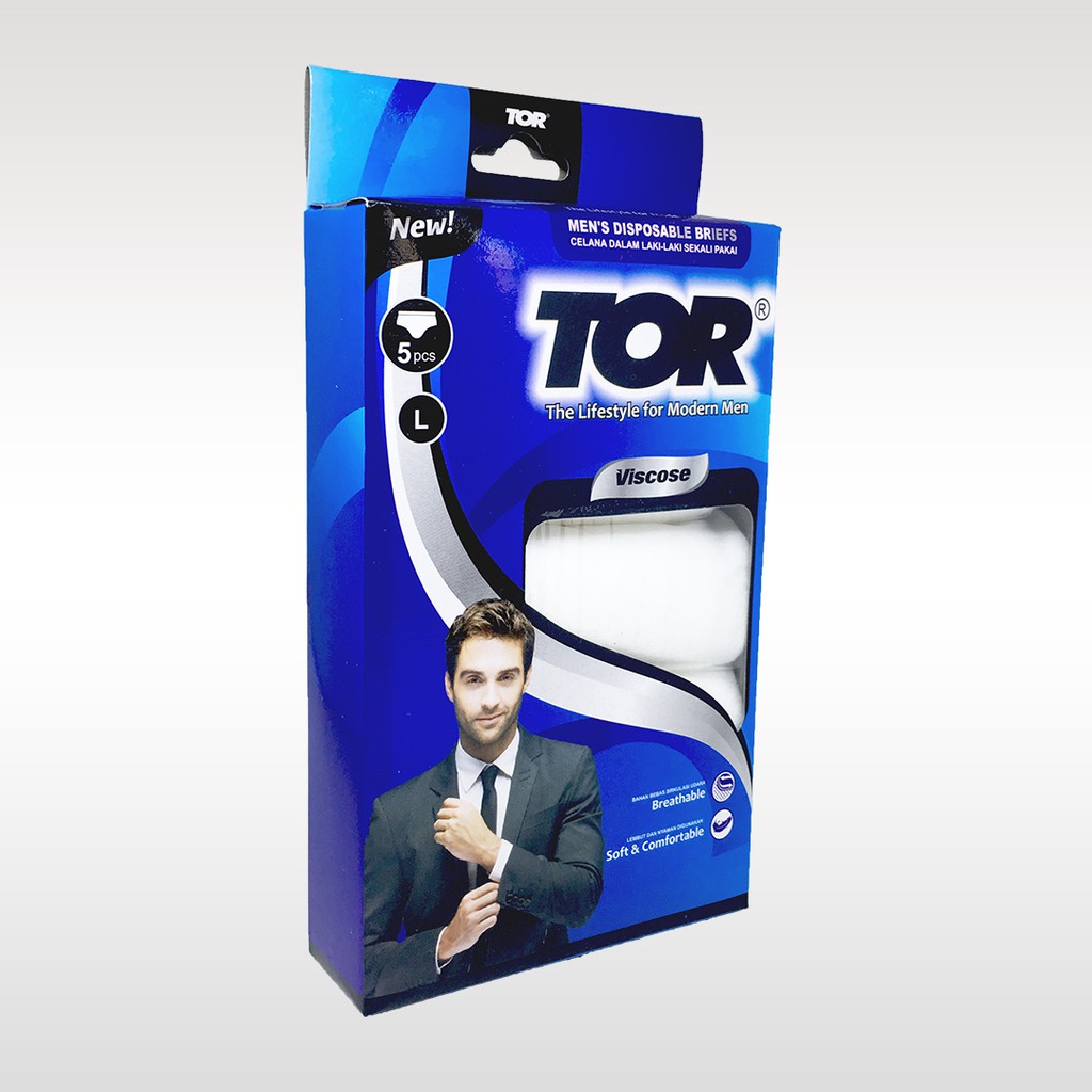 

TOR / Celana Dalam Sekali Pakai Pria / Disposable Underwear Mens / Viscose / PUTIH - 5Pcs