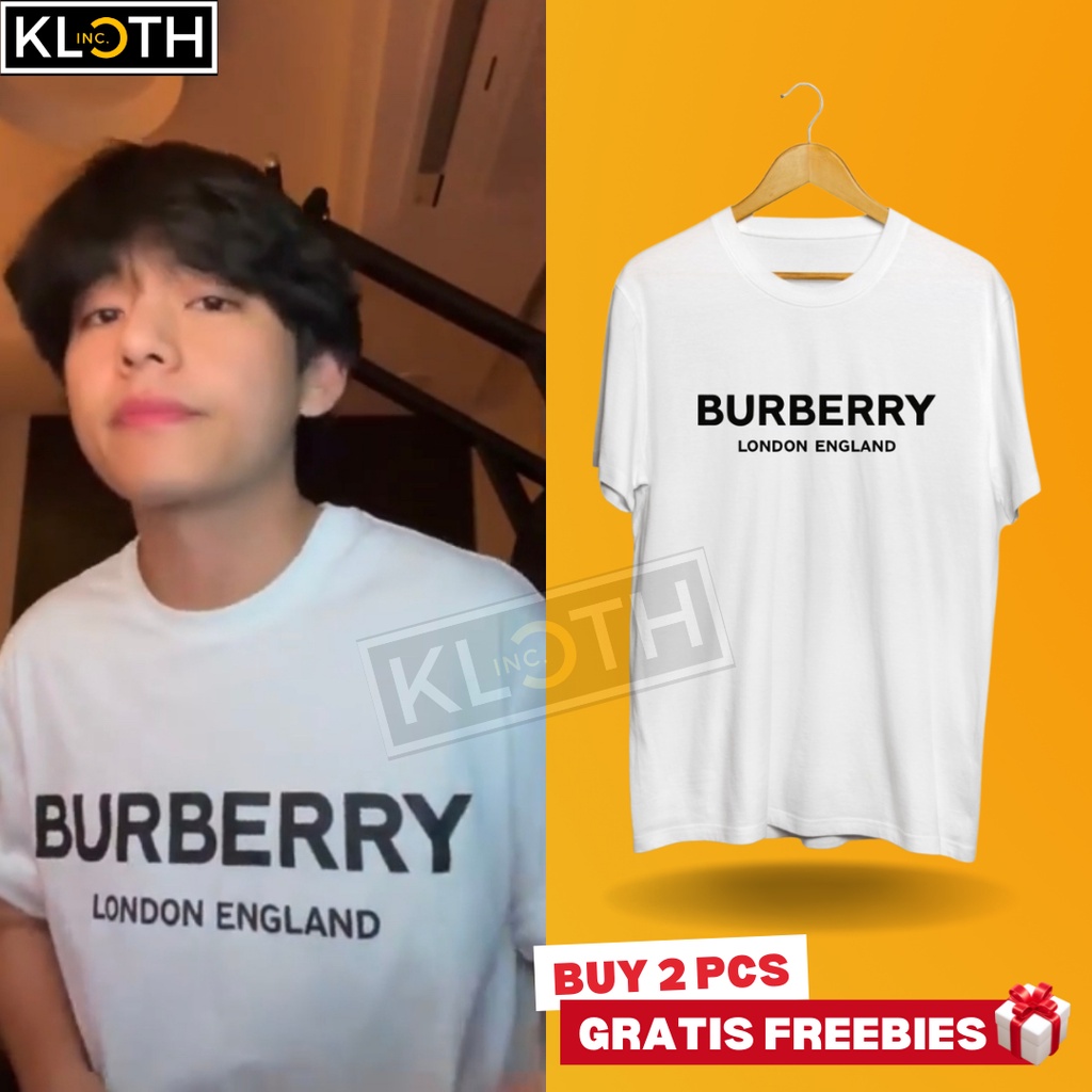 [BTS] Kaos BTS TAEHYUNG BURBERRY London England Cotton 24s Premium Bisa Upgrade Lengan Panjang