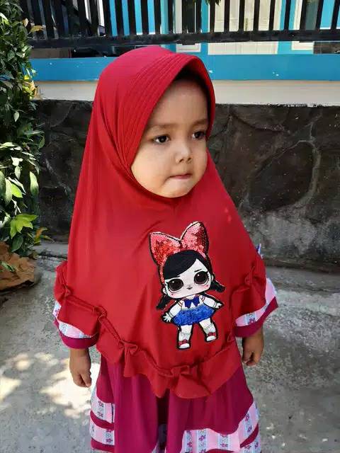 07 Jilbab LOL LED Anak 2 - 6 Tahun  | Hijab Jersery Lembut | Turban Kartun | TK - SD | Nissa Sabyan