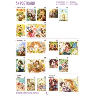 Postcard Kartu Pos - Vocaloid Original Touken Ranbu Seventeen Kpop