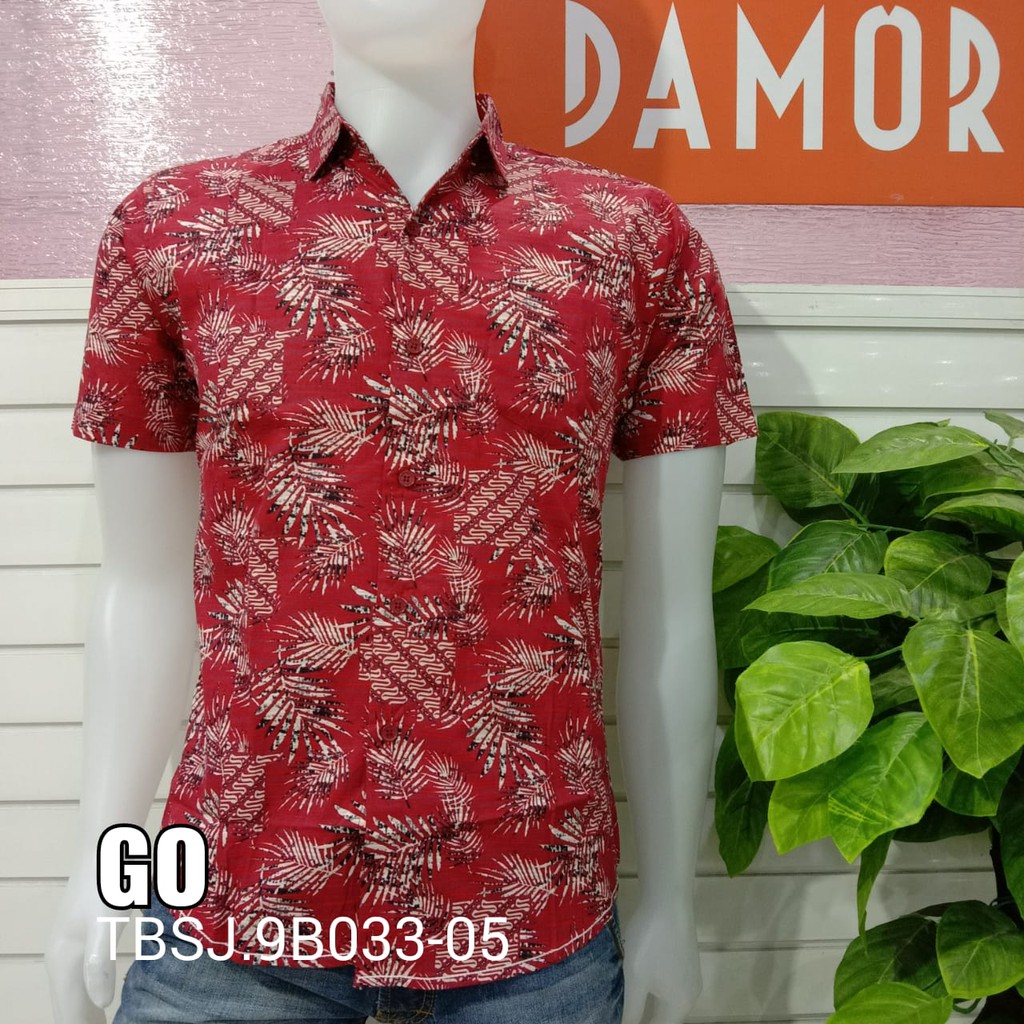 gof DAMOR (CRESSIDA) KEMEJA BATIK LENGAN PENDEK PRIA SLIMFIT Baju Batik cowok