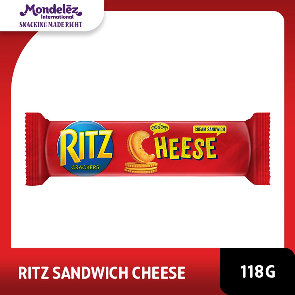 Ritz Biskuit Sandwich Keju Regular 118g Untuk Camilan Anak dan Dewasa