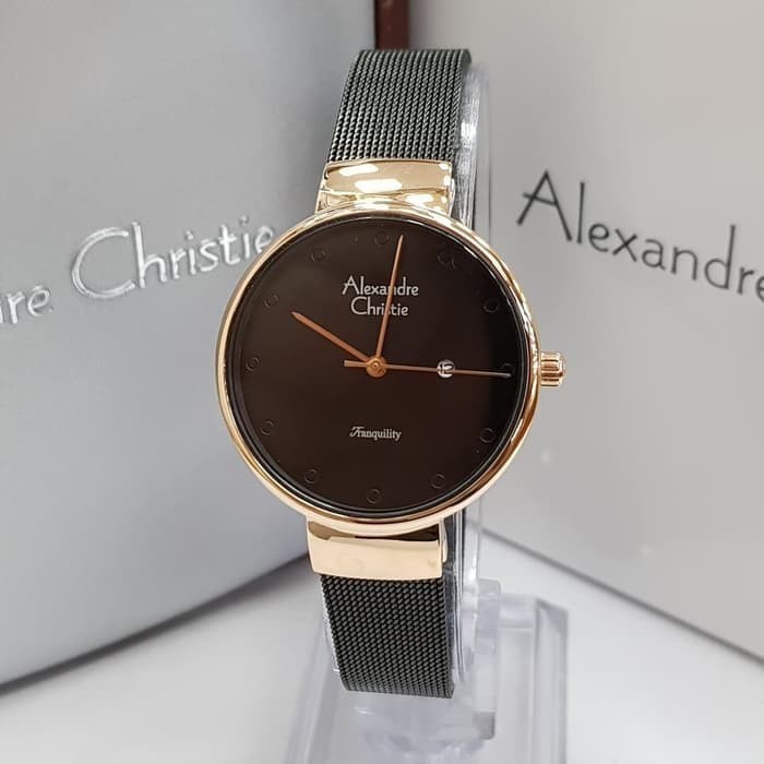 Jam Tangan Wanita Alexandre Christie 6141 Dark Blue Rosegold / Alexander Christie Wanita 6141