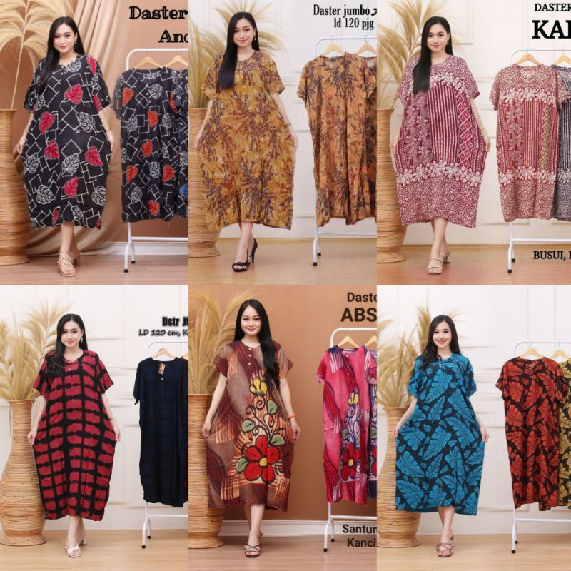 ECER DASTER JUMBO LD 130 CM / DASTER IBU UKURAN XXL /DASTER BUSUI /DASTERJUMBO MOTIF TERBARU / PAKAIAN WANITA-JUMBO MOTIF ACAK