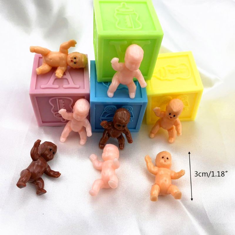 Mary 60Pcs Mini Bayi Untuk Patung Boneka Rumah Boneka Miniatur Aksesori Permainan Es Batu Untuk Rumah Boneka Untuk Rumah Bermain Bayi S