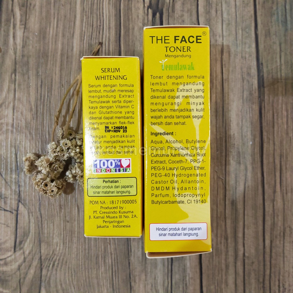 Temulawak The Face Paket Toner + Serum