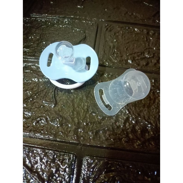LYSASHOP - Kompeng Bayi Dot Empeng Gepeng Datar Bulat Set Kotak Baby Pacifier Soother Food Grade-Bulat Biru 1Pcs