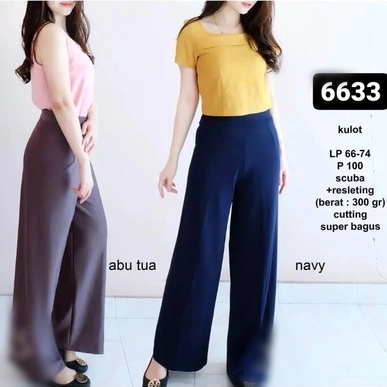 [ALLSIZE] PREMIUM KULOT HIGHWAIST JUMBO (BERAT 330gr) CELANA PANJANG WANITA (BAYAR DITEMPAT)