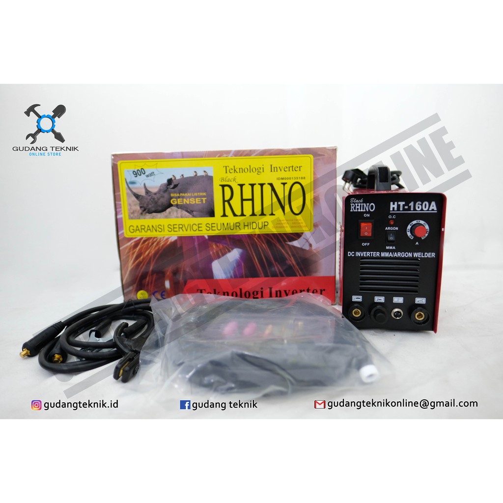 Mesin Las Argon Rhino HT 160A - MESIN LAS TIG RHINO 160 A / inverter Trafo Travo LAS Tig RHINO