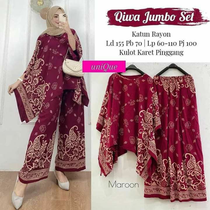 JUMBO / Setelan Wanita Waka Qiwa Jumbo Set By Batik AW Size Jumbo Busui Rayon Tebal - Set Wanita / Setelan Jumbo