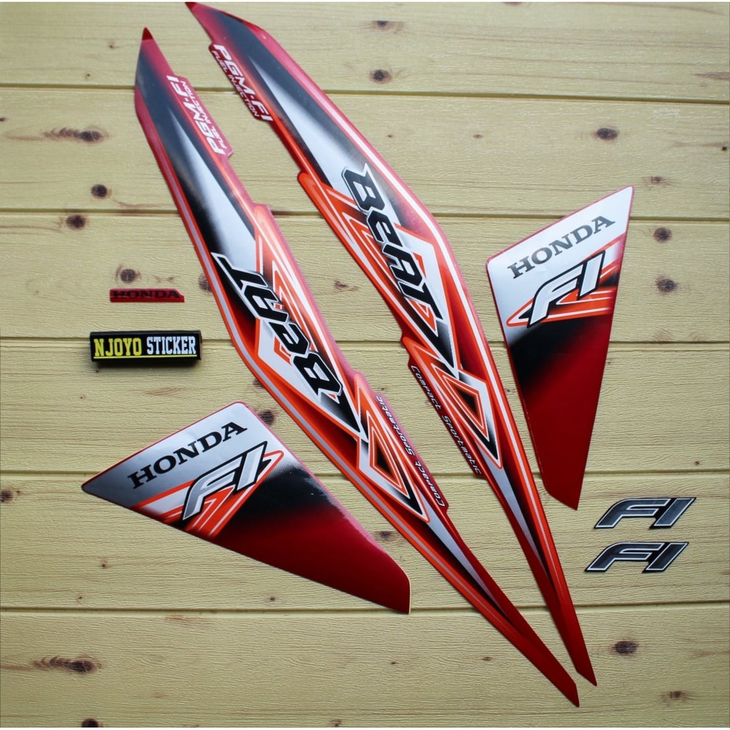 STIKER STRIPING BEAT FI 2013 MERAH