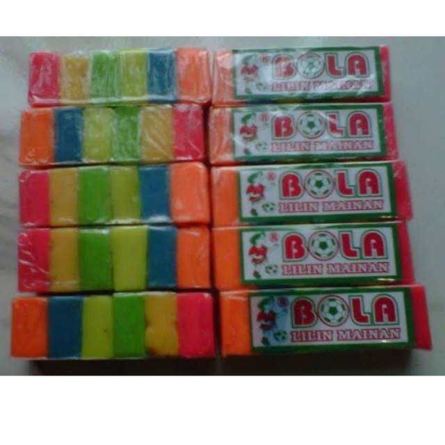 Mainan anak lilin plastisin playdough kecil merk bola