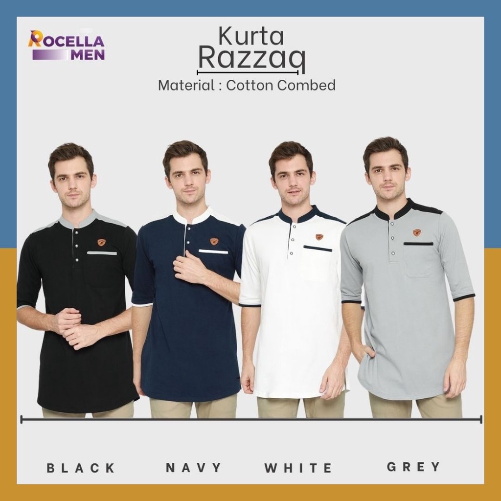 ROCELLA KURTA RAZZAQ, KOKO KAOS PRIA, KOKO LENGAN PENDEK, KOKO CASUAL PRIA
