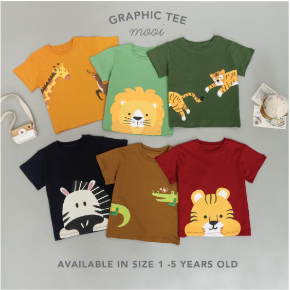 Mooi Kaos Anak Laki-laki Unisex Perempuan Graphic Tee 1-5 Tahun PART 2 SO