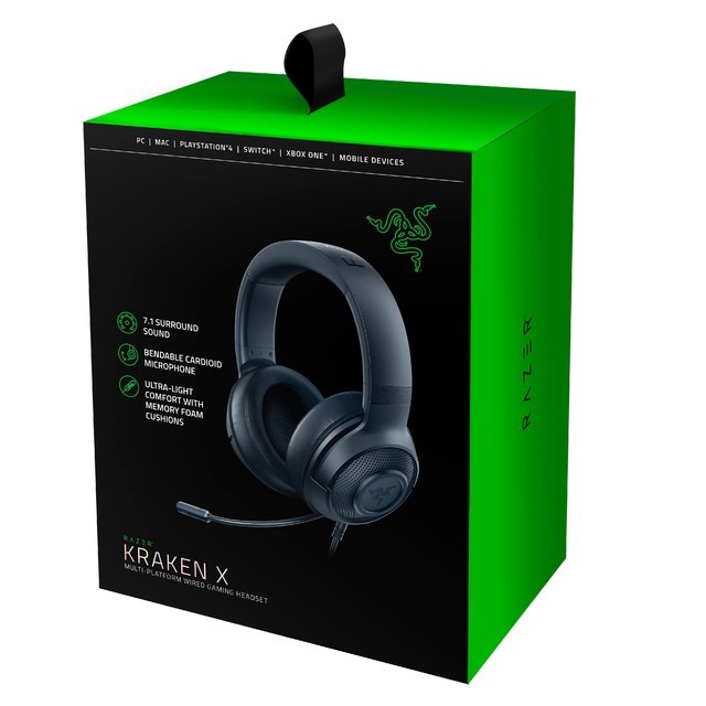 Headset Razer Kraken X MP Multi-Platform Gaming - HS - Wired - Black