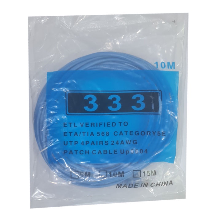 Patch Cord UTP Cat 5e 10 Meter Warna Biru